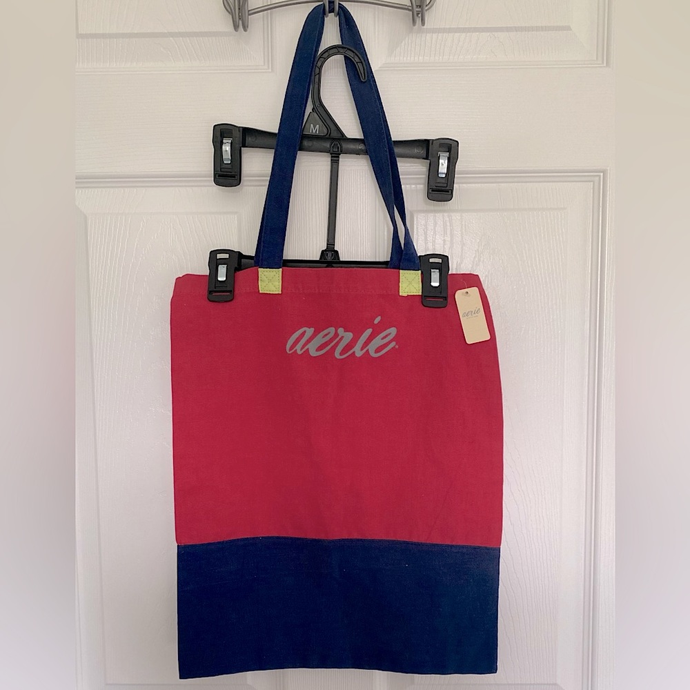 NWT Aerie (American Eagle) Red and Blue Book Tote- One Size